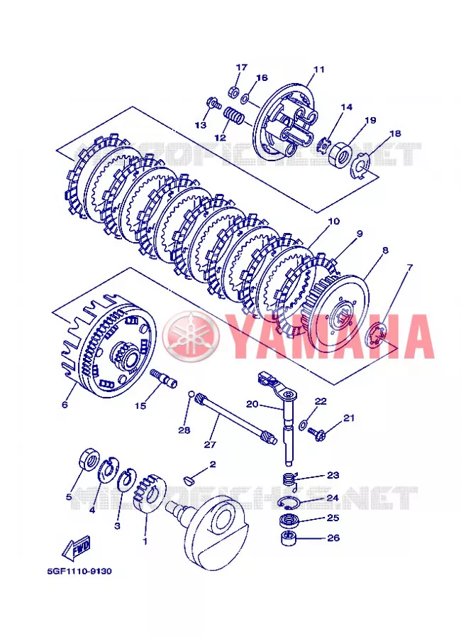 STARTMOTOR KOPPELINGS Yamaha MOTO 250 2008 TTR  TT250R
