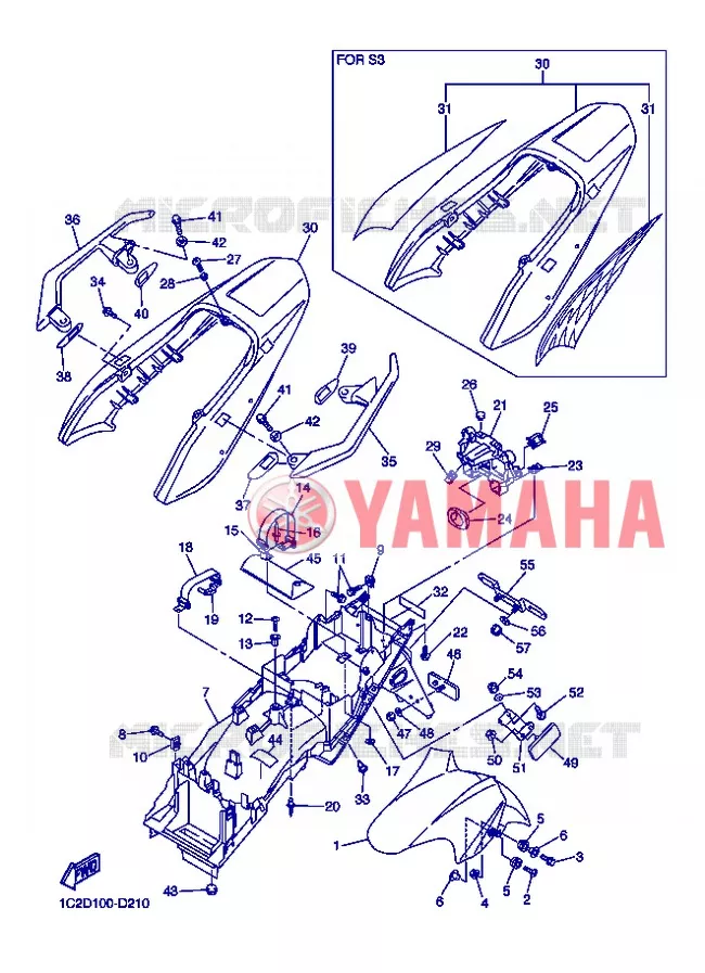 SPATBORD Yamaha MOTO 1000 2005 FAZER  FZS1000 FZS1000T FZ1