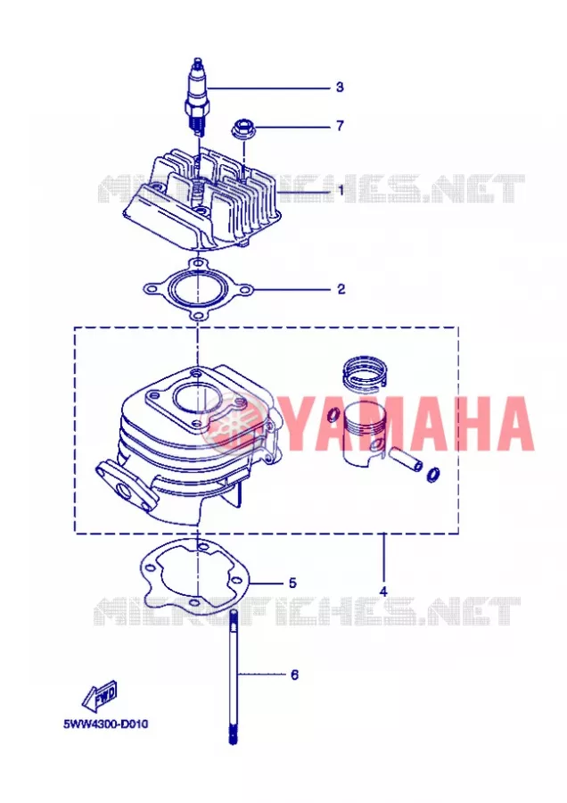 CILINDERKOP Yamaha SCOOTER 50 2004 SLIDER  EW50N SLIDER