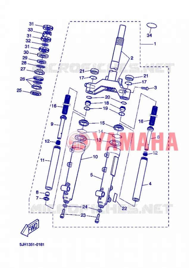 VOORVORK Yamaha SCOOTER 50 2004 SLIDER  EW50N SLIDER