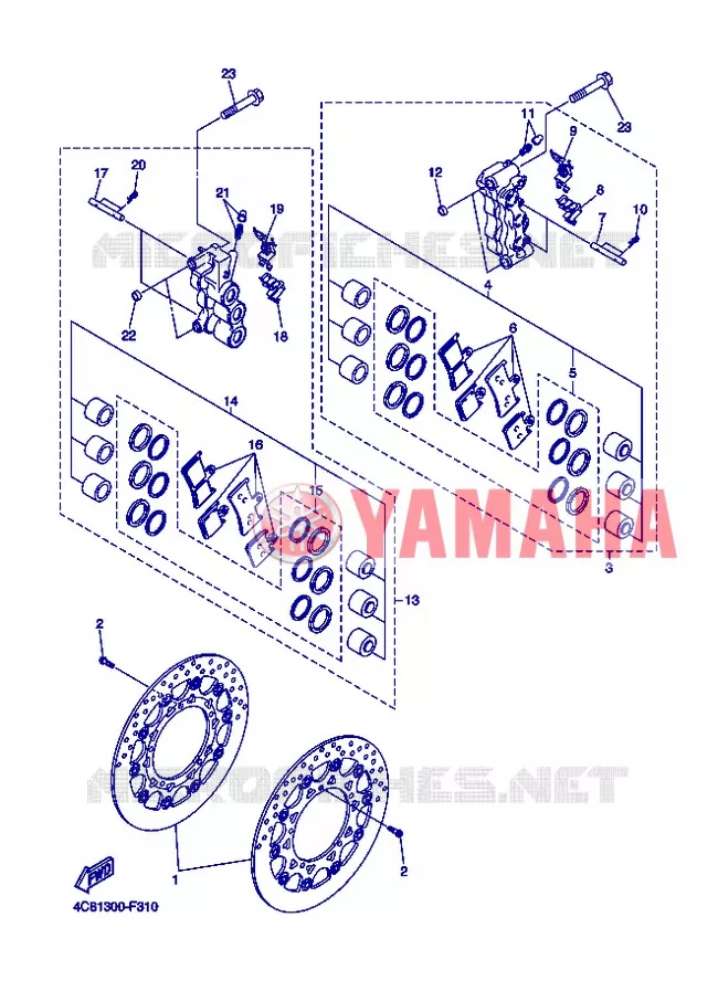 REMKLAUW VOOR Yamaha MOTO 1000 2007 R1  YZF-R1