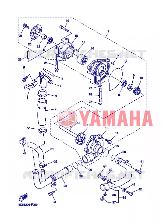 WATERPOMP / SLANGEN Yamaha MOTO 1000 2007 R1  YZF-R1