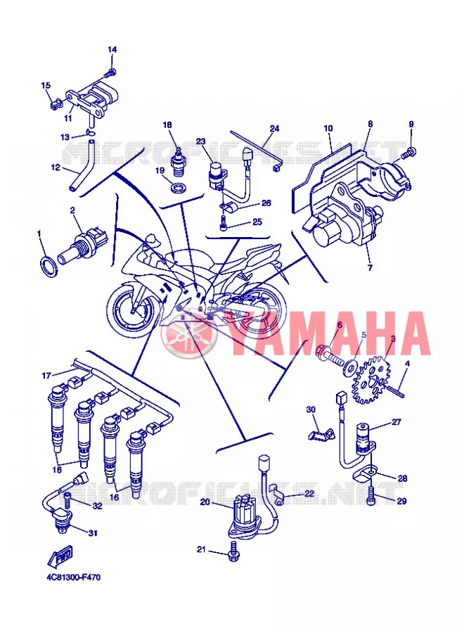ELECTRISCH 1 Yamaha MOTO 1000 2007 R1  YZF-R1 R1
