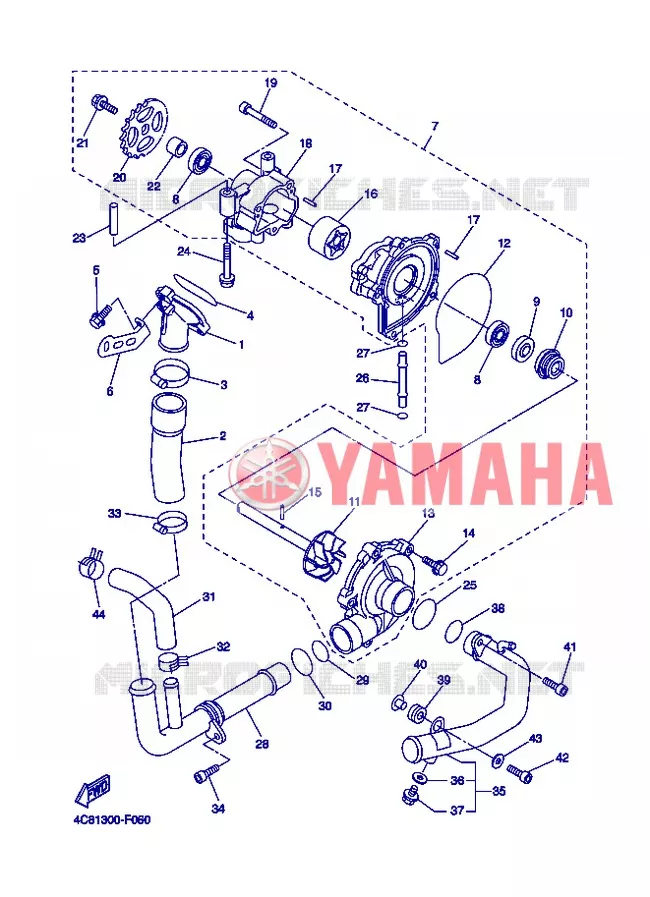 WATERPOMP / SLANGEN Yamaha MOTO 1000 2007 R1  YZF-R1 R1