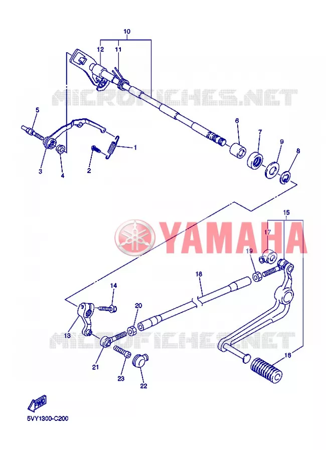 SCHAKEL STANG / PEDAAL Yamaha MOTO 1000 2008 R1  YZF-R1 R1