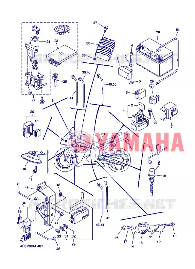 ELECTRISCH 2 Yamaha MOTO 1000 2008 R1  YZF-R1 R1
