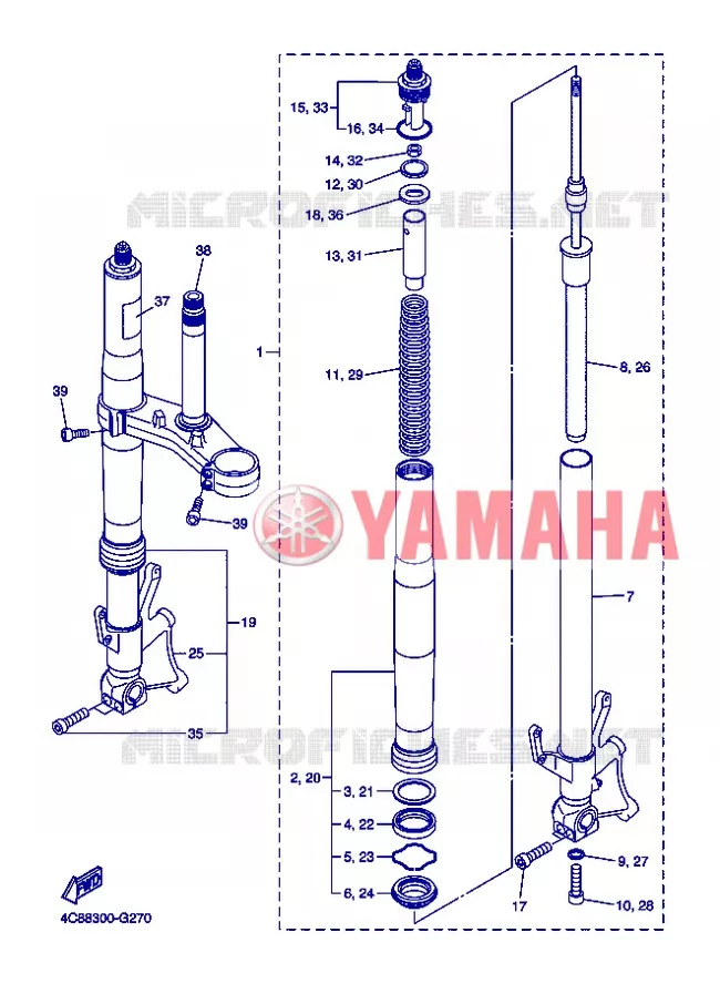 VOORVORK Yamaha MOTO 1000 2008 R1  YZF-R1 R1