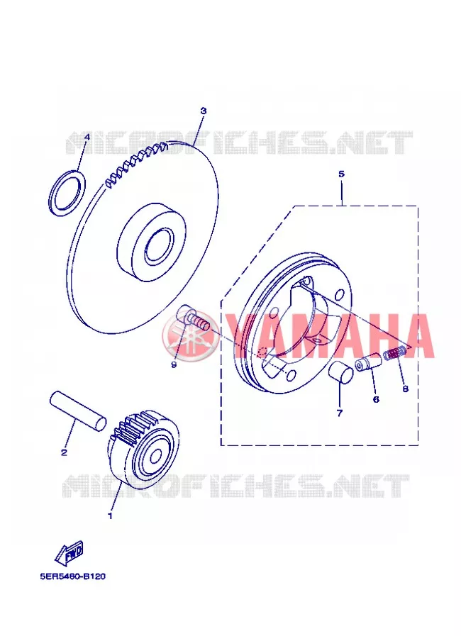 STARTMOTOR KOPPELINGS Yamaha SCOOTER 105 2004 CRYPTON  T105E