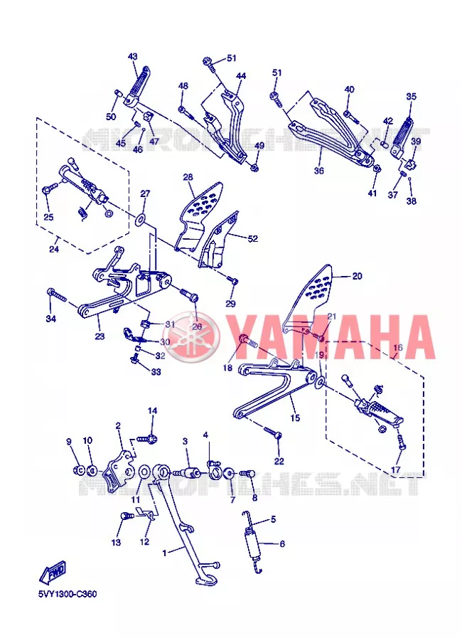 STANDAARD / VOETSTEUN Yamaha MOTO 1000 2004 R1  YZF-R1 YZF-R1S R1
