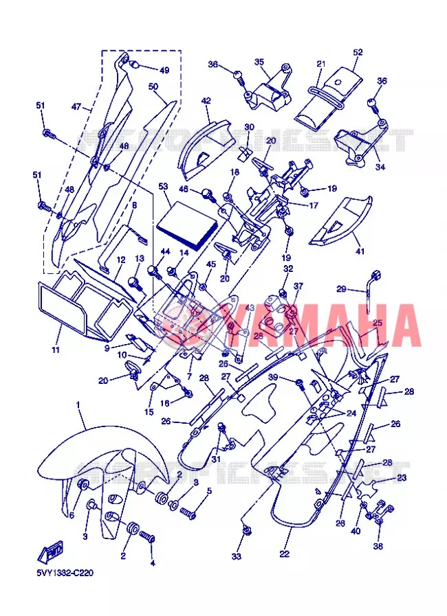 SPATBORD Yamaha MOTO 1000 2005 R1  YZF-R1 R1