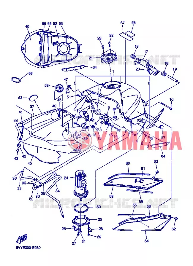 BENZINE TANK Yamaha MOTO 1000 2006 R1  YZF-R1 R1