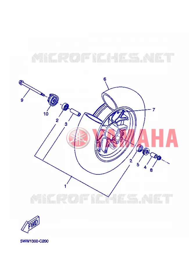 VOORWIEL Yamaha SCOOTER 50 2005 BOOSTER  CW50