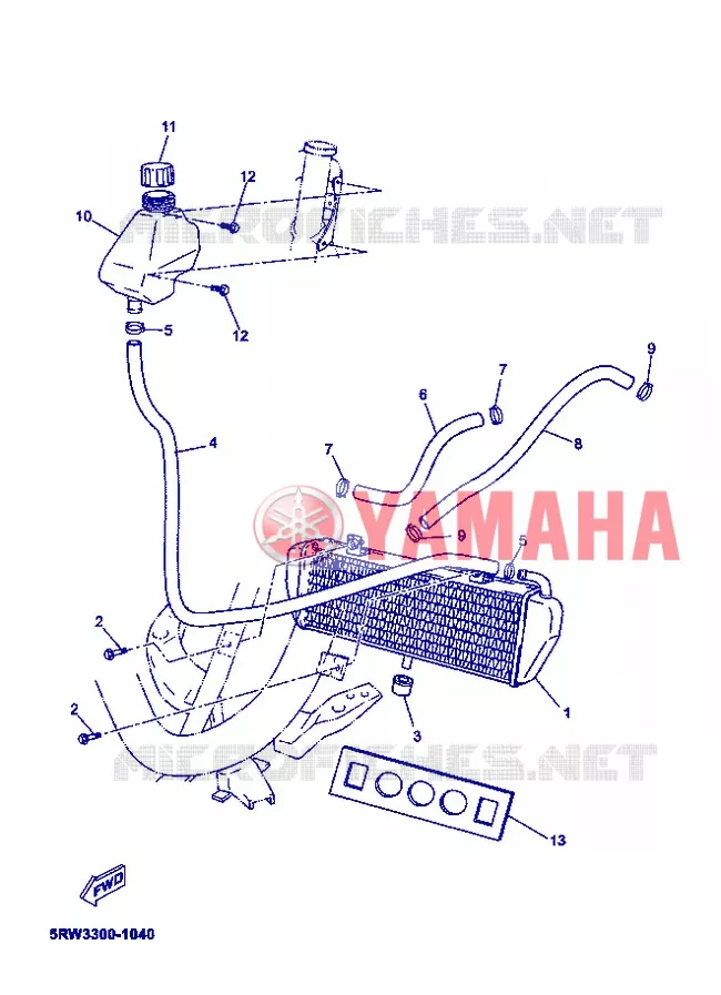 RADIATEUR / SLANG Yamaha SCOOTER 50 2006 MACH  CS50Z MACH G LIQUIDE