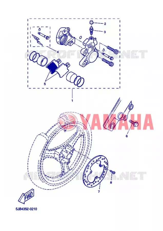 REMKLAUW VOOR Yamaha SCOOTER 50 2004 FLIPPER  YH50 FLIPPER