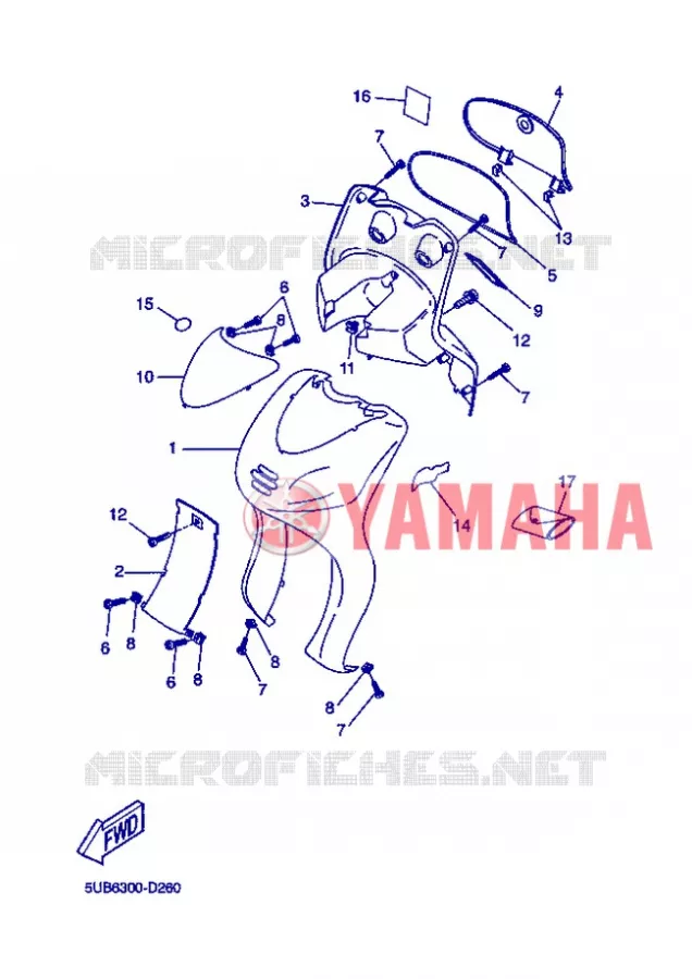 BEENSCHERM Yamaha SCOOTER 50 2005 FLIPPER  YH50 FLIPPER