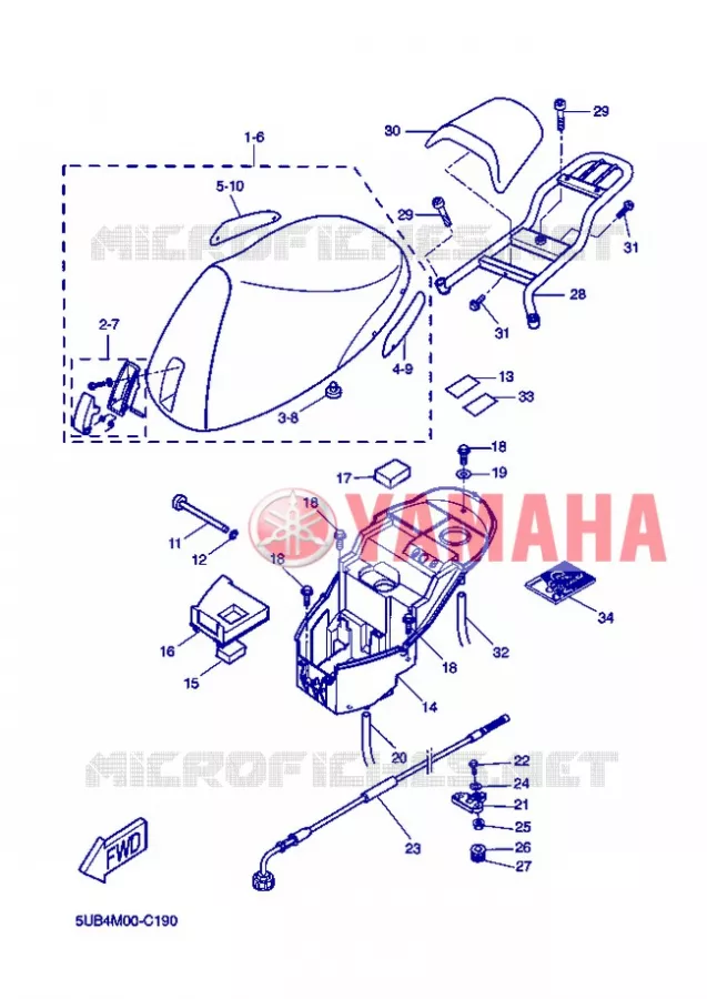 ZADEL / BAGAGE REK Yamaha SCOOTER 50 2005 FLIPPER  YH50 FLIPPER