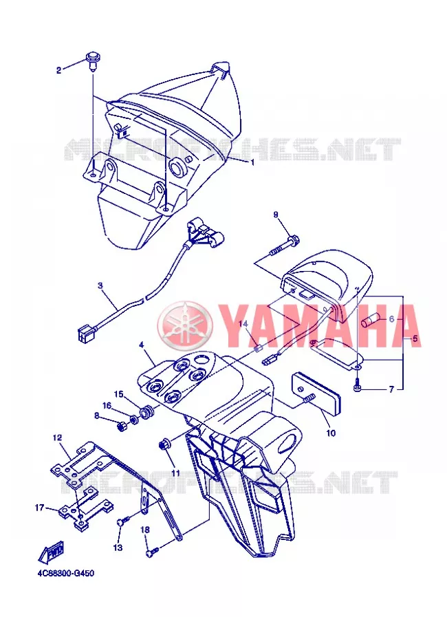 ACHTERLICHT Yamaha MOTO 1000 2008 R1  YZF-R1 R1