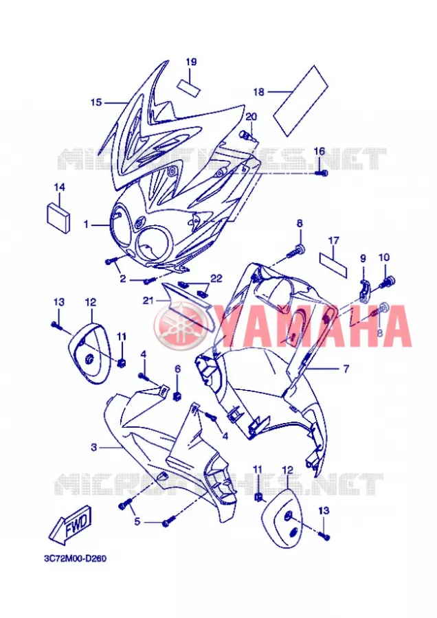 BEENSCHERM Yamaha SCOOTER 50 2005 STUNT  EW50 STUNT NAKED