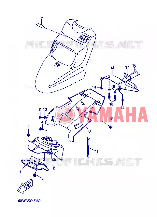 VOORSPATBORD Yamaha SCOOTER 50 2007 BOOSTER  CW50