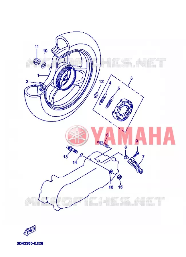 ACHTERWIEL Yamaha SCOOTER 50 2008 MACH G  CS50Z