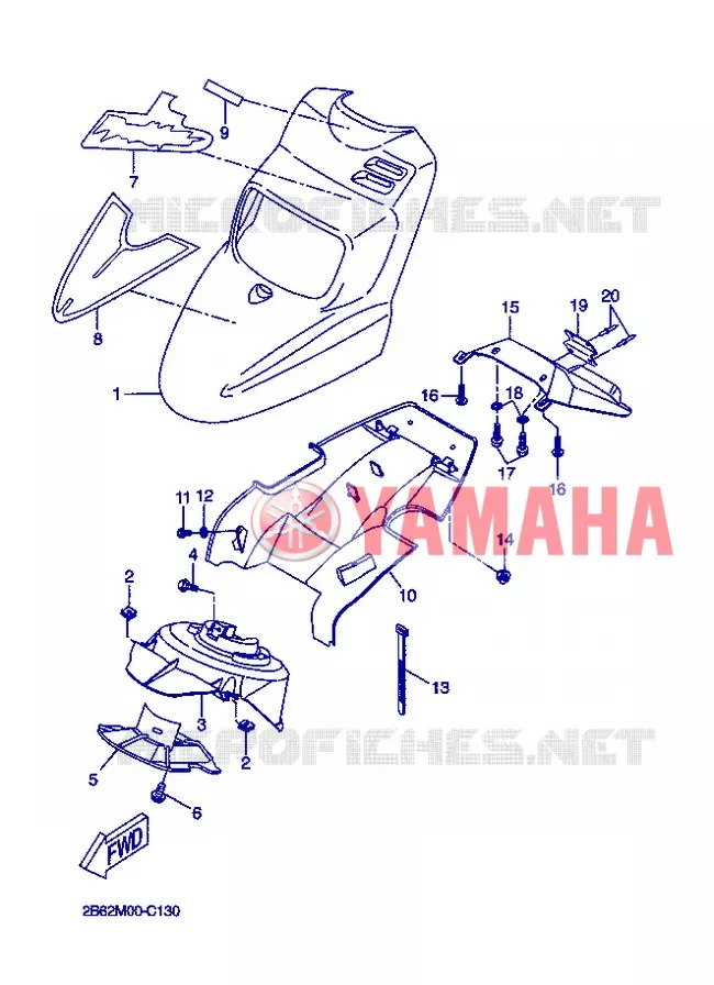 VOORSPATBORD Yamaha SCOOTER 50 2005 BOOSTER  CW50L