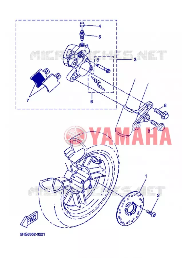 REMKLAUW VOOR Yamaha SCOOTER 50 2008 ROCKET  CW50RSP POWER ROCKET