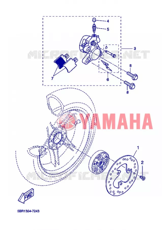 REMKLAUW ACHTER Yamaha SCOOTER 50 2007 NITRO  YQ50 NITRO