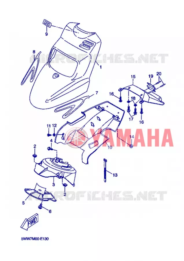 VOORSPATBORD Yamaha SCOOTER 50 2006 BOOSTER  CW50