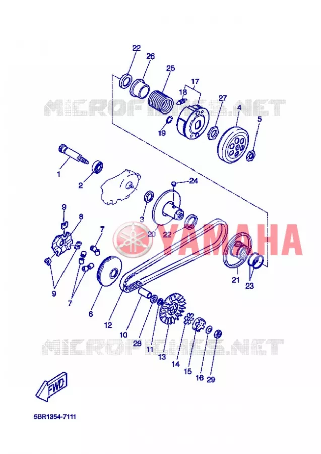 STARTMOTOR KOPPELINGS Yamaha SCOOTER 50 2004 NITRO  YQ50 NITRO