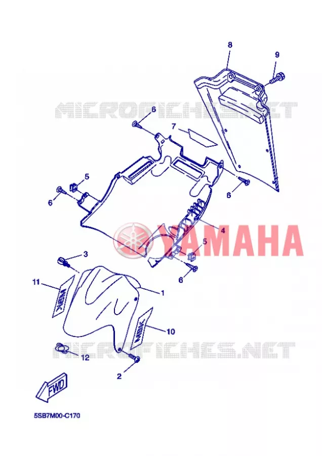 VOORSPATBORD Yamaha SCOOTER 50 2004 NITRO  YQ50 NITRO