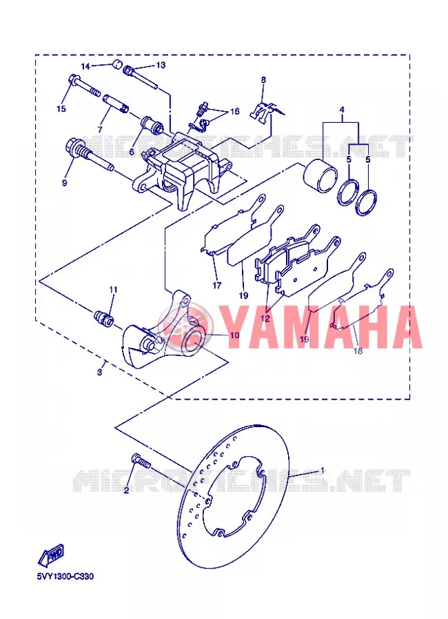 REMKLAUW ACHTER Yamaha MOTO 1000 2008 R1  YZF-R1 R1