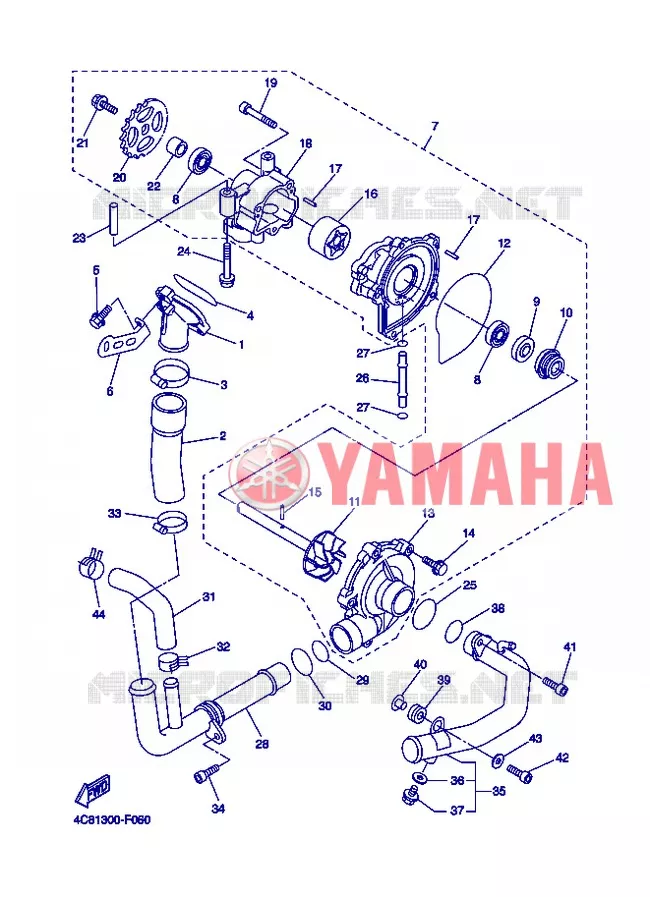 WATERPOMP / SLANGEN Yamaha MOTO 1000 2008 R1  YZF-R1 R1