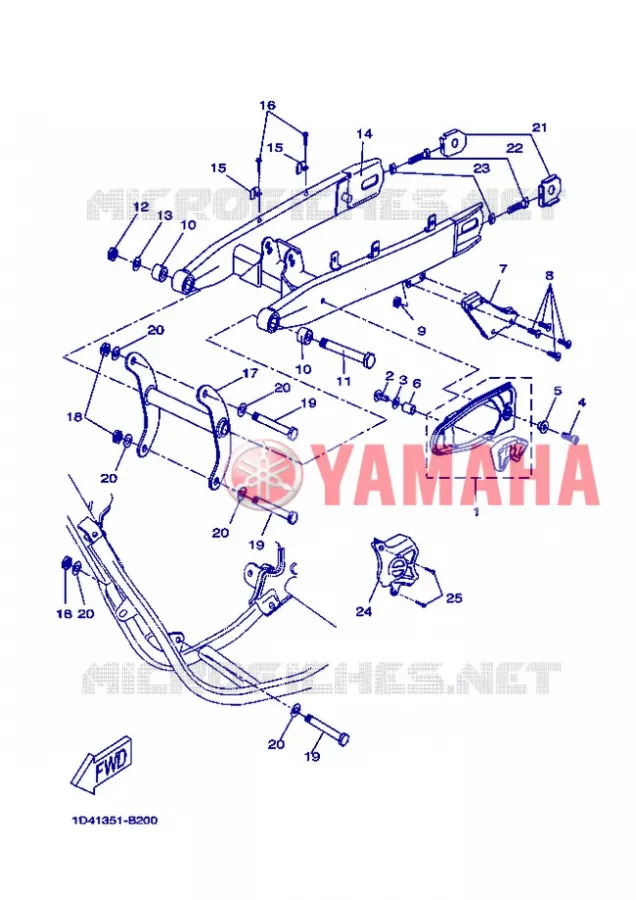 ACHTERBRUG Yamaha MOTO 50 2008 X-LIMIT  DT50RSM