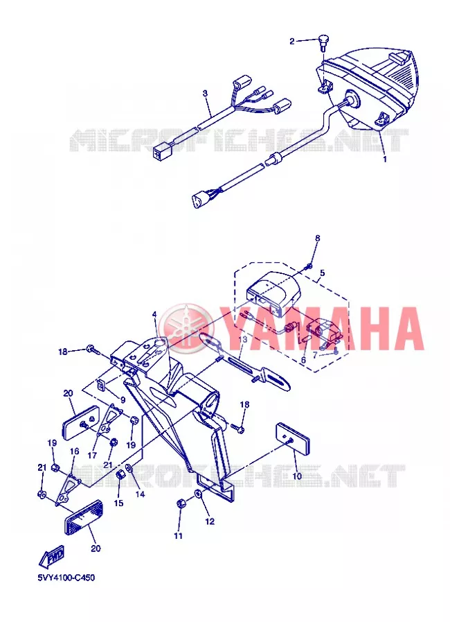 ACHTERLICHT Yamaha MOTO 1000 2004 R1  YZF-R1 YZF-R1S R1