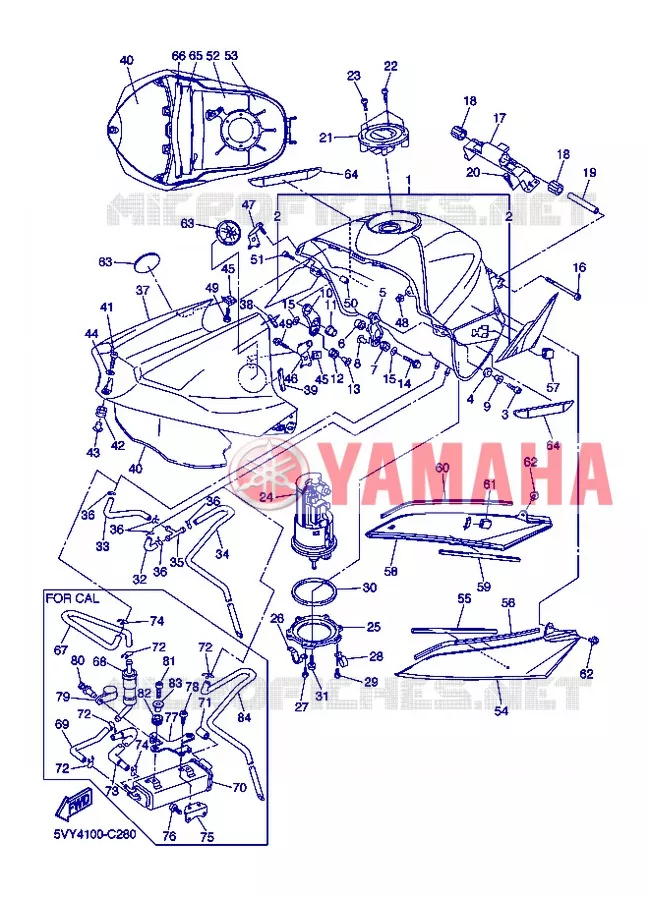 BENZINE TANK Yamaha MOTO 1000 2004 R1  YZF-R1 YZF-R1S R1