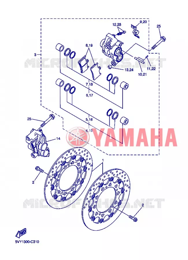REMKLAUW VOOR Yamaha MOTO 1000 2004 R1  YZF-R1 YZF-R1S R1