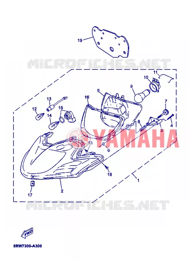 KOPLAMP Yamaha SCOOTER 50 2008 MACH G  CS50