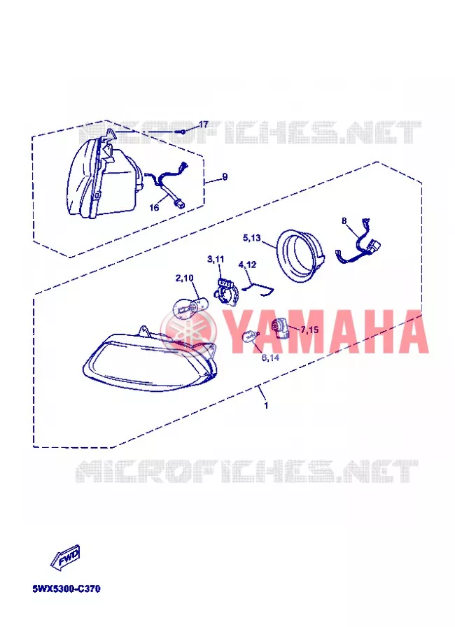 KOPLAMP Yamaha MOTO 50 2007 XPOWER  TZR50 X-POWER