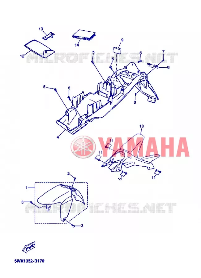 SPATBORD Yamaha MOTO 50 2007 XPOWER  TZR50 X-POWER
