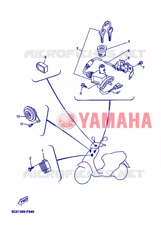 ELECTRISCH 1 Yamaha SCOOTER 50 2008 OVETTO  YN50 OVETTO