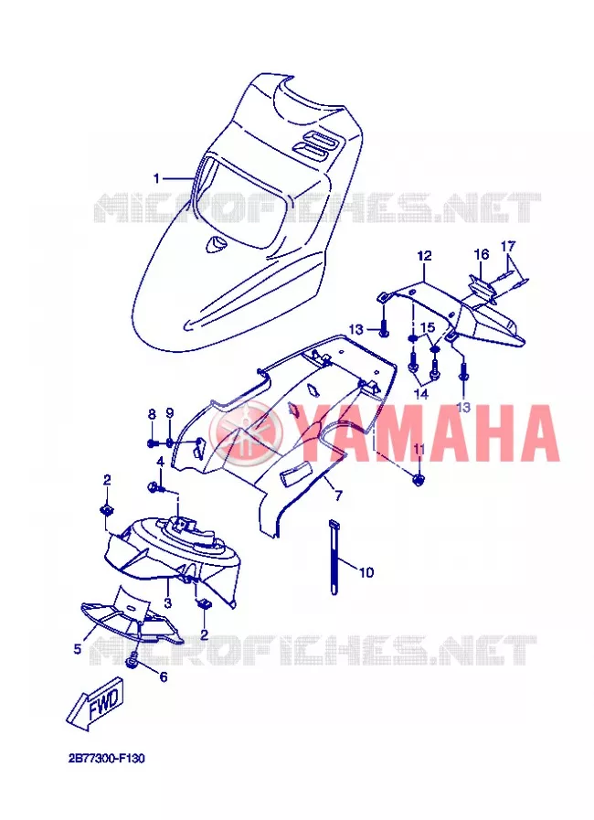VOORSPATBORD Yamaha SCOOTER 50 2007 BOOSTER  CW50N