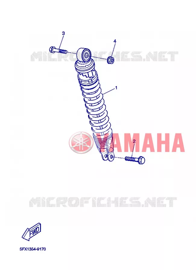 ACHTER SCHOKBREKER Yamaha SCOOTER 50 2008 ROCKET  CW50RSP POWER ROCKET