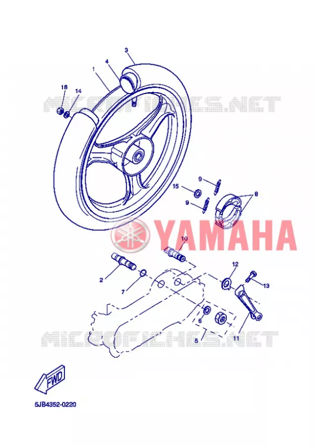 ACHTERWIEL Yamaha SCOOTER 50 2004 FLIPPER  YH50L FLIPPER LIGHT