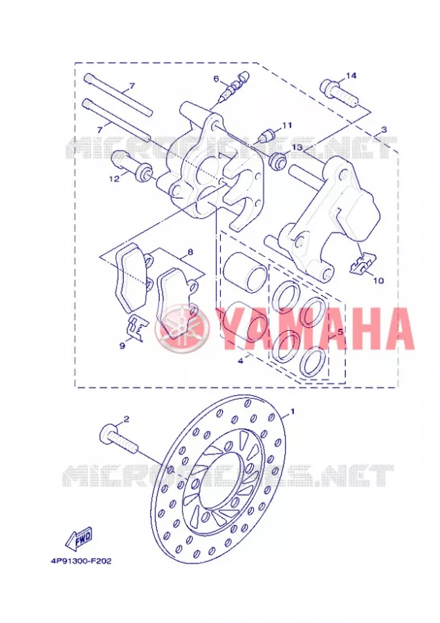 REMKLAUW VOOR Yamaha SCOOTER 125 2008 FLAME X  XC125 FLAME  X