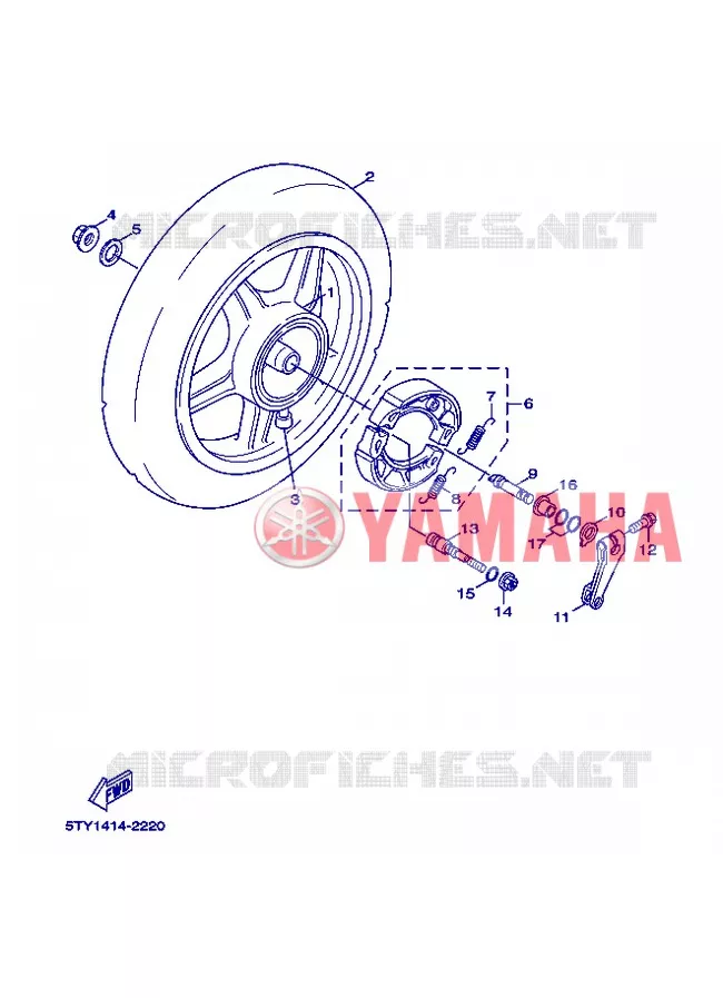 ACHTERWIEL Yamaha SCOOTER 125 2005 FLAME X  XC125 FLAME  X
