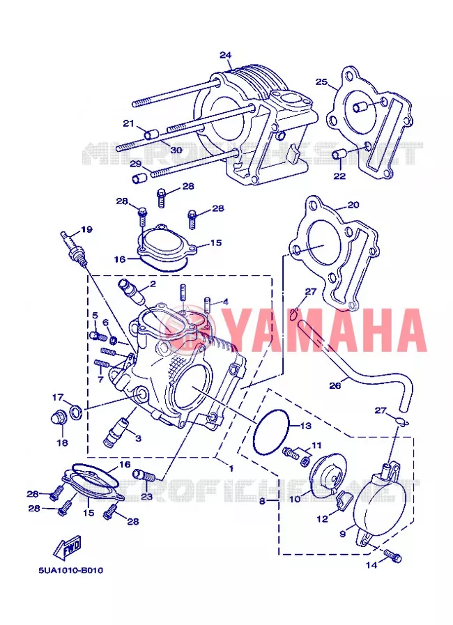 CILINDERKOP Yamaha SCOOTER 125 2005 FLAME X  XC125 FLAME  X