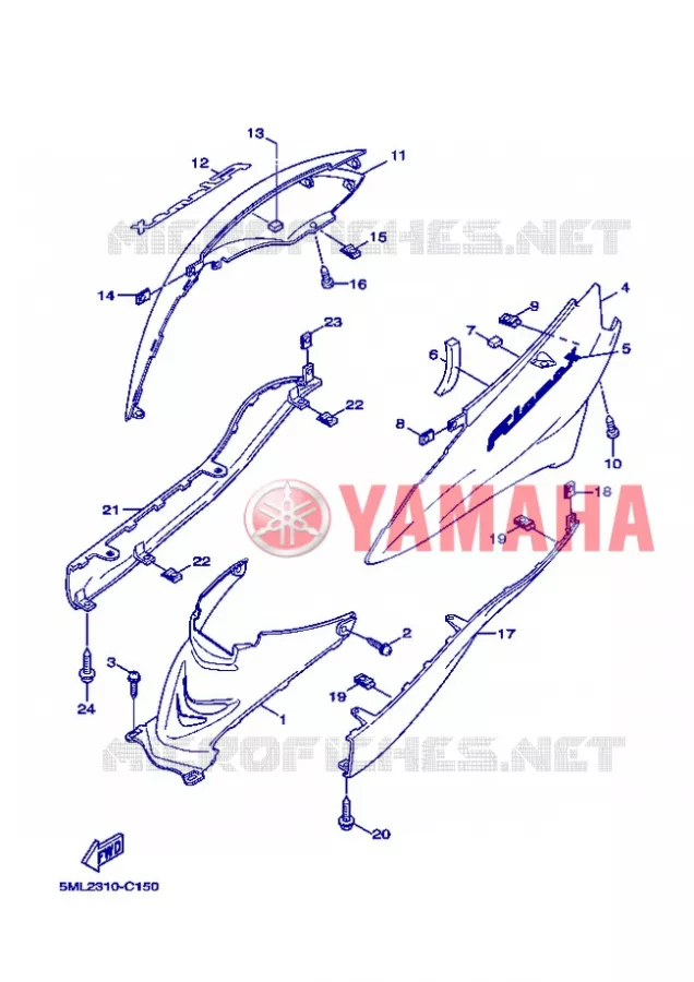 ZIJKUIPDEEL Yamaha SCOOTER 125 2005 FLAME X  XC125 FLAME  X