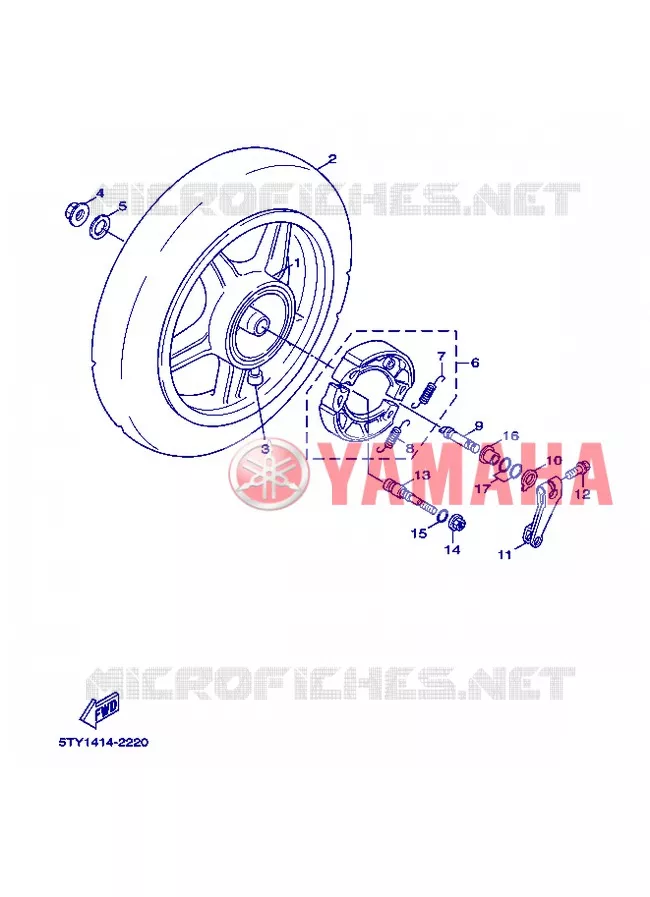 ACHTERWIEL Yamaha SCOOTER 125 2006 FLAME X  XC125 FLAME  X