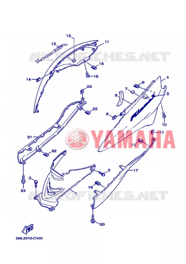 ZIJKUIPDEEL Yamaha SCOOTER 125 2006 FLAME X  XC125 FLAME  X