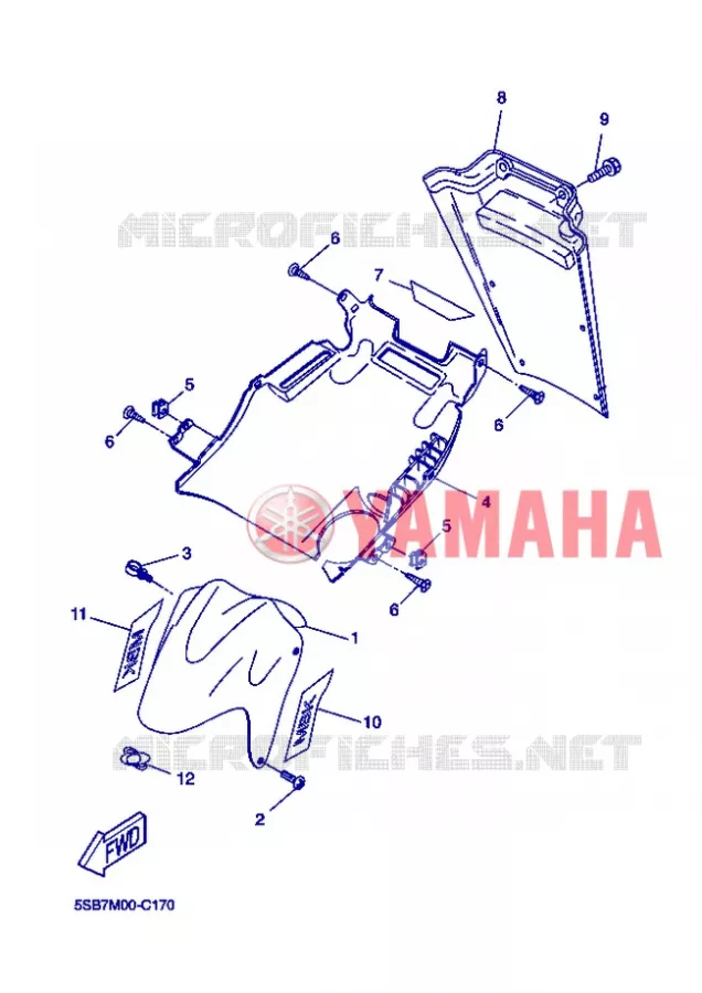 VOORSPATBORD Yamaha SCOOTER 50 2004 NITRO  YQ50 NITRO